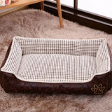 Vaskbar polstret plush hundeseng