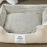 Vaskbar polstret plush hundeseng