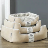 Vaskbar polstret plush hundeseng