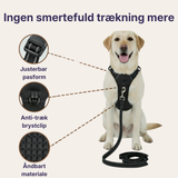 Hundefryd™ Hundesele Anti-Træk med Kontrolhåndtag | Reflekterende Justerbart Vest