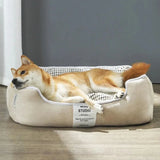 Vaskbar polstret plush hundeseng