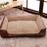 Vaskbar polstret plush hundeseng