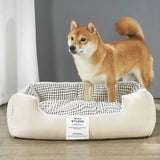 Vaskbar polstret plush hundeseng