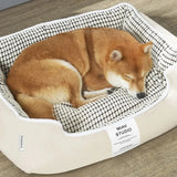 Vaskbar polstret plush hundeseng
