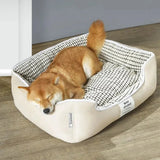 Vaskbar polstret plush hundeseng